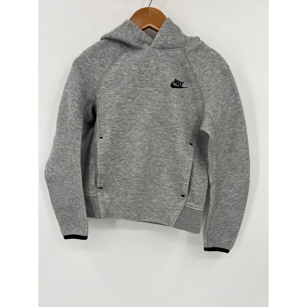 Nike Sportswear Tech Fleece Pullover Hoodie Kids Size Small Gray